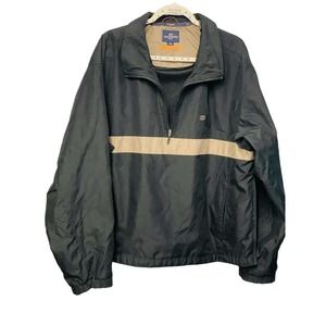 Men's Dockers XL Golf Stain Defender Pull Over Half Zipper Black Windbreaker